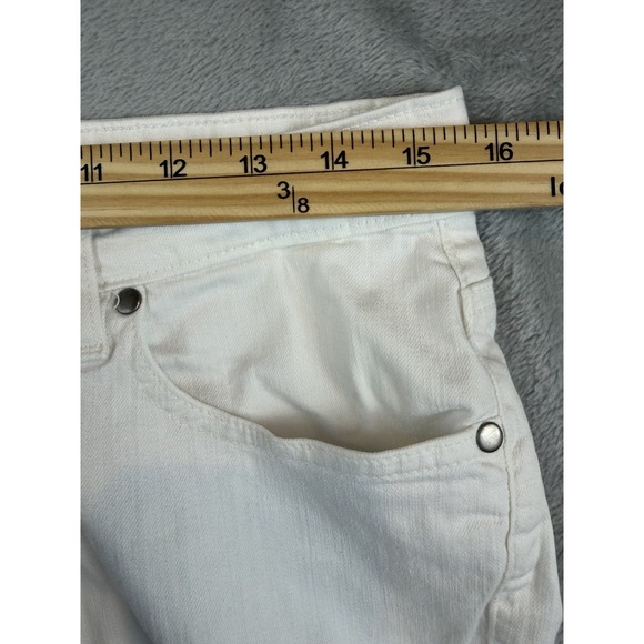 Eileen Fisher Jeans 6 White Organic Cotton Stretch Straight Tapered 31x29 - Picture 3 of 12